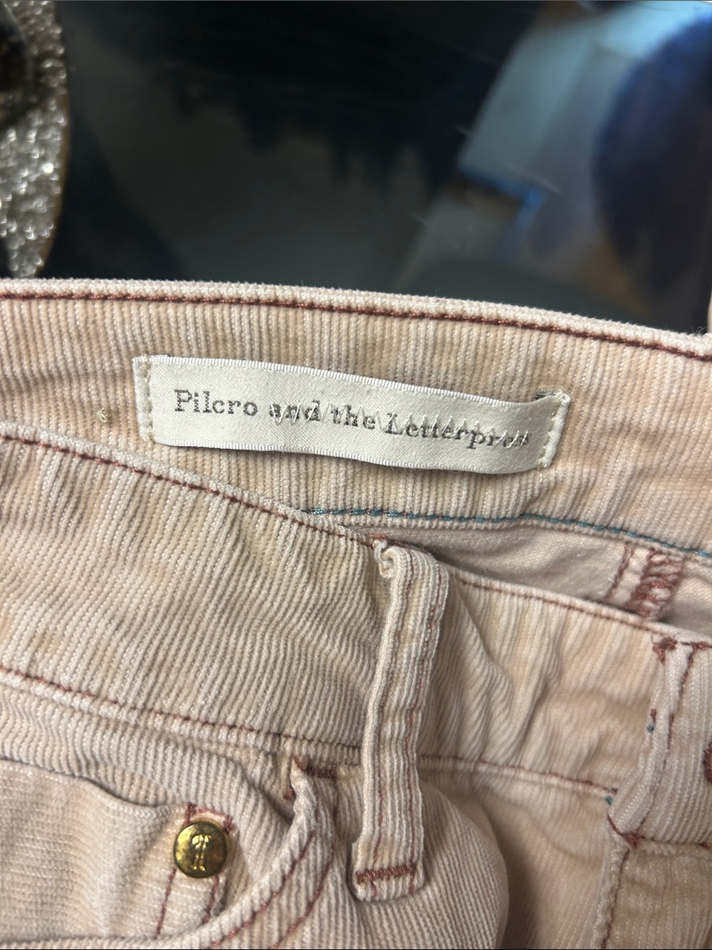 Pilcro Light Blush Corduroy Trousers - Picture 5 of 5
